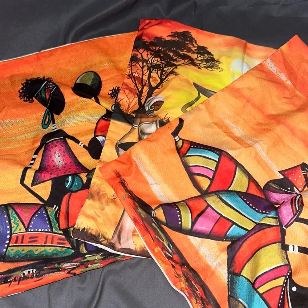 4-piece indigenous pillow cover set